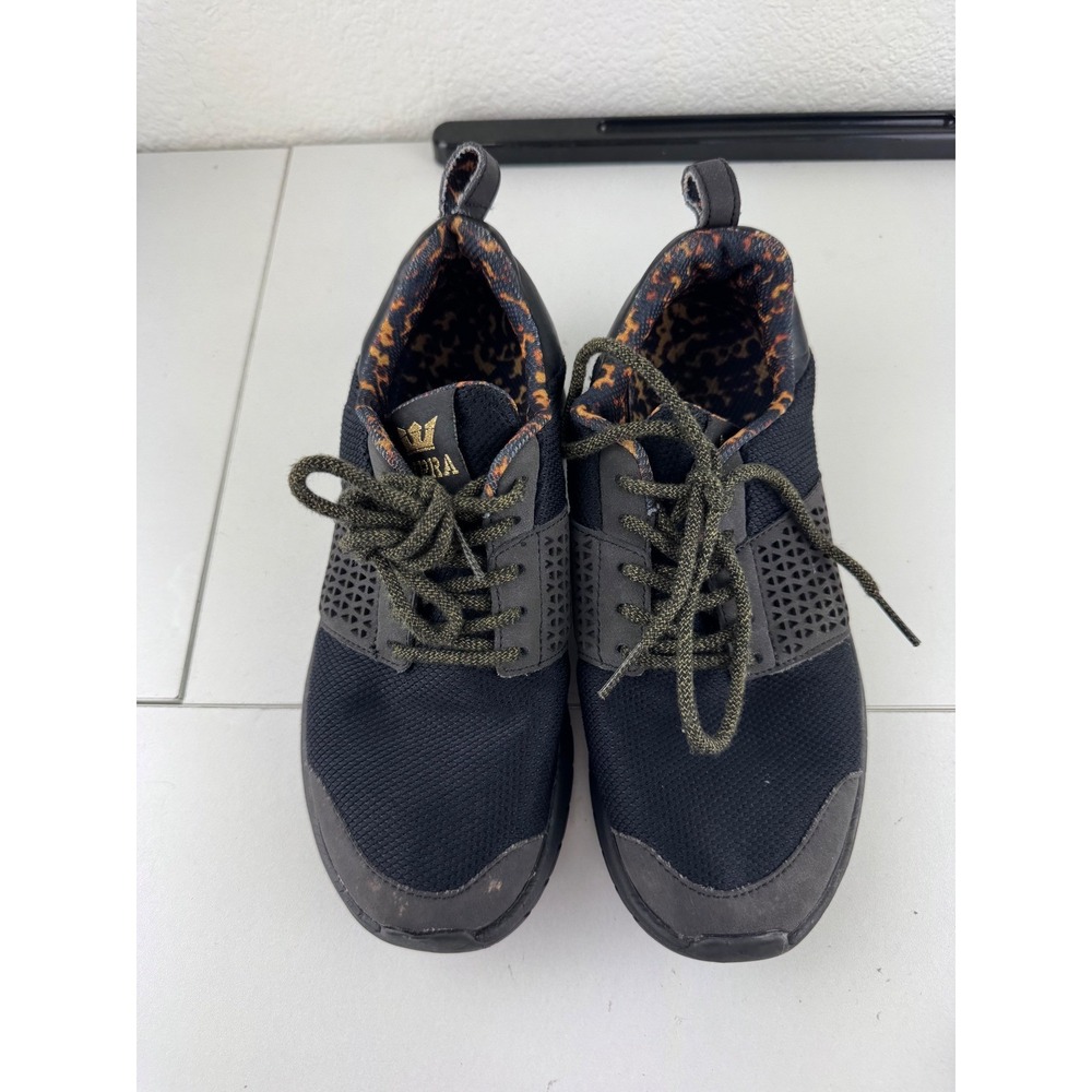 Supra Scissor Black Leopard Print Lined Athletic Sneakers Shoes‎ US 5.5 Designer - Picture 4 of 10